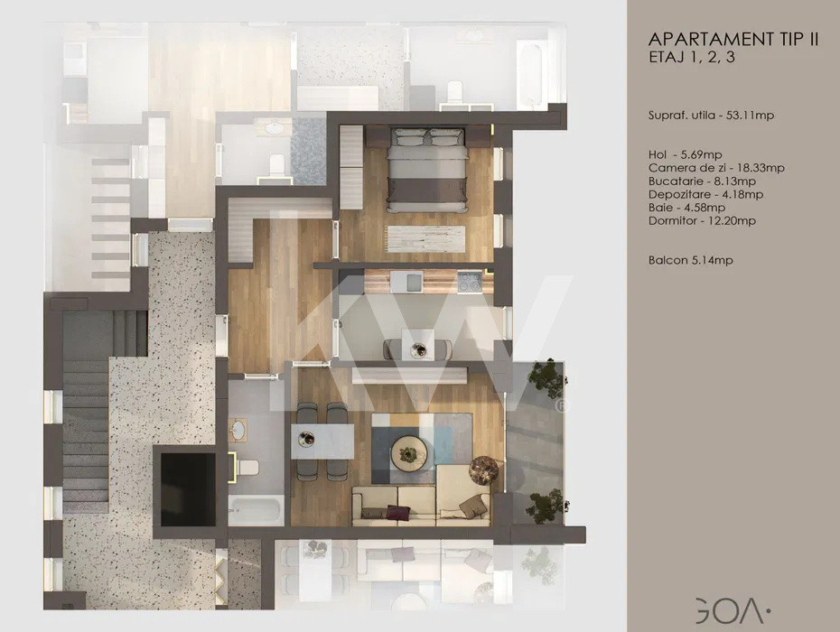Apartament 2 camere, bloc nou Tractorul – Finalizare iunie 2026, TVA 9%