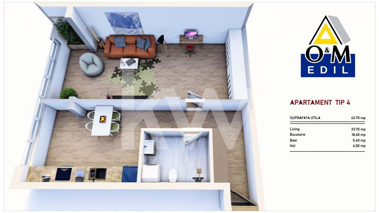 1000 €/mp + TVA - Apartament NOU intabulat cu 2 camere - Codlea - 0% Comision!