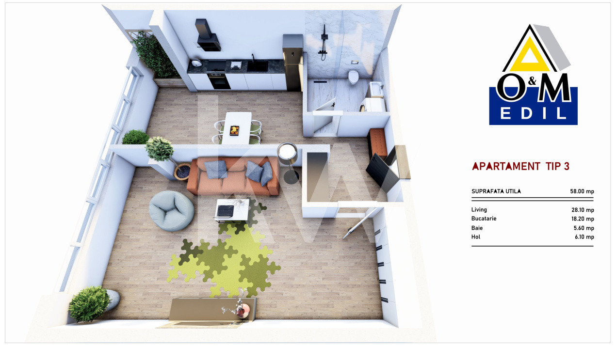 1000 €/mp + TVA - Apartament NOU intabulat cu 2 camere - Codlea - 0% Comision!