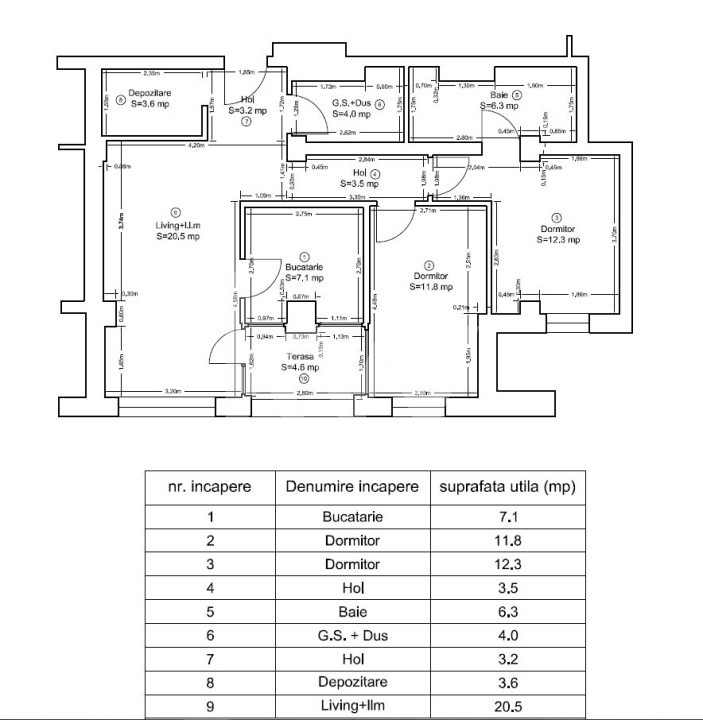 Apartament modern, 3 camere, garaj subteran - Racadau