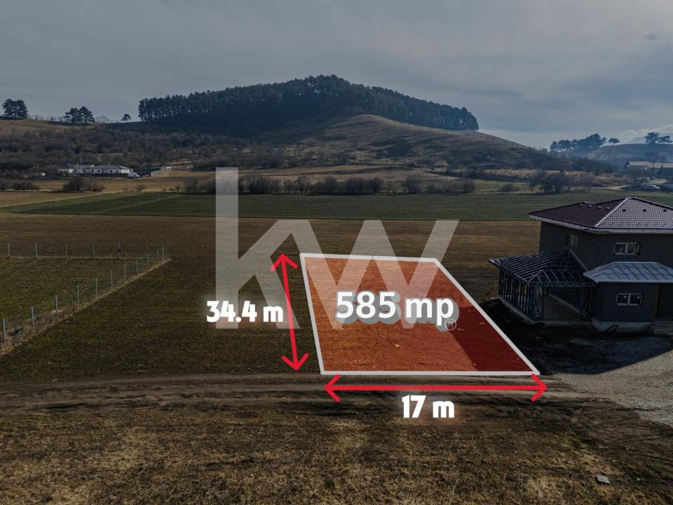 Teren intravilan 585mp Sânpetru, panoramă Lempes si padure, Comision 0%
