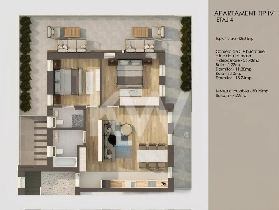 Penthouse in Tractorul - Coresi |3 Camere |Terasă 50 mp |  Finalizare iulie 2026