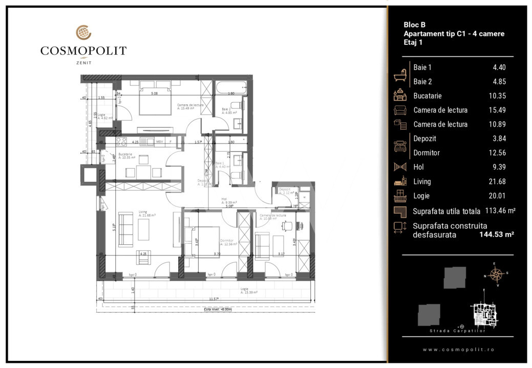 Apartament 4 camere, Cosmopolit Zenit