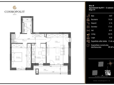 Apartament 2 camere Cosmopolit Zenit