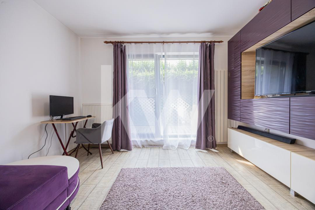 Apartament 2 camere+dressing |Mobilat și utilat |Grădină 29mp |Parcare + Boxă | 