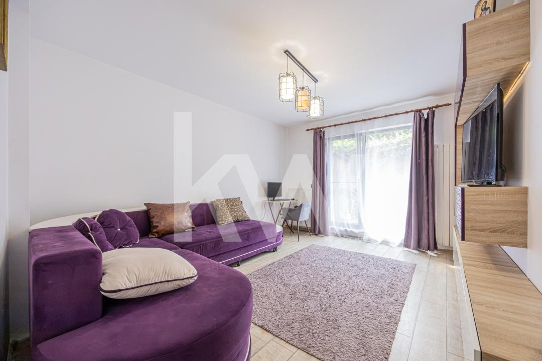 Apartament 2 camere+dressing |Mobilat și utilat |Grădină 29mp |Parcare + Boxă | 