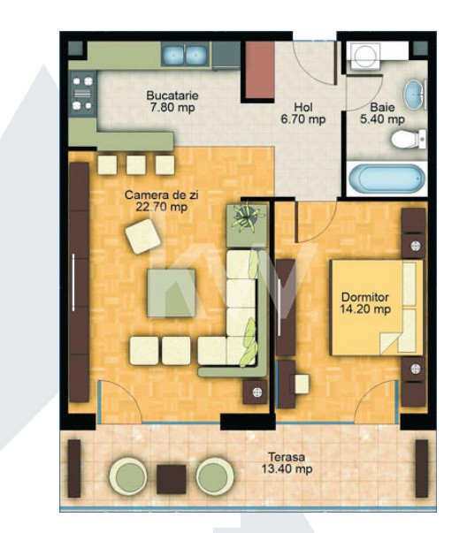 Apartament modern, 2 camere, Tampa Gardens - Racadau