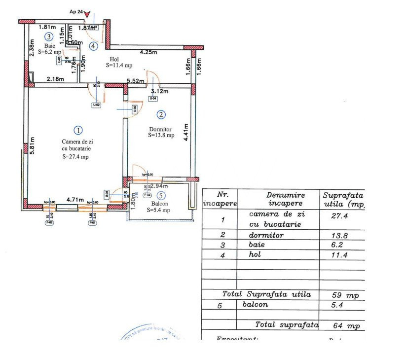 Apartament 2 camere bloc nou, finalizat, Comision 0%